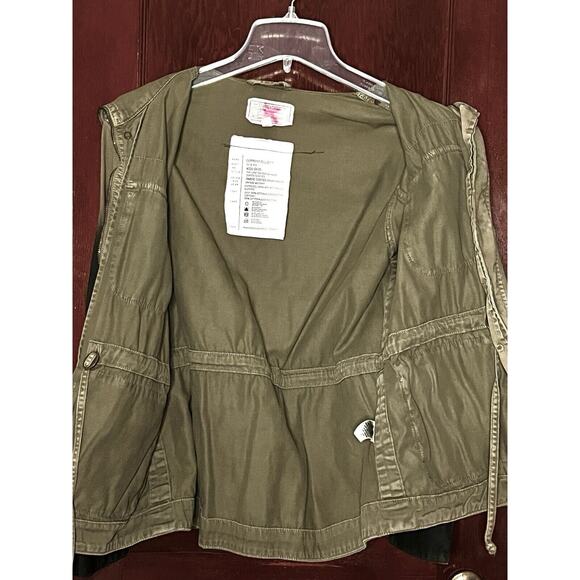 CURRENT ELLIOTT ARMY GREEN & BLACK ROOMY UTILITY JACKET SIZE 1 / S / SMALL - Picture 3 of 4